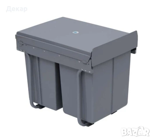 Кош за вграждане с 3 отделения за сортиране на кухненски отпадъци 40 л