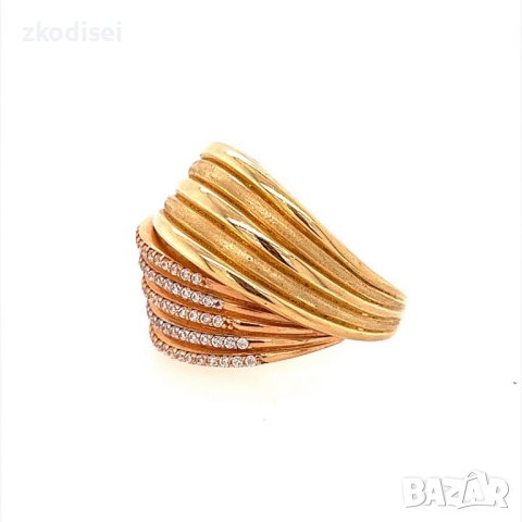 Златен дамски пръстен 7,05гр. размер:58 14кр. проба:585 модел:16105-3, снимка 2 - Пръстени - 40328624