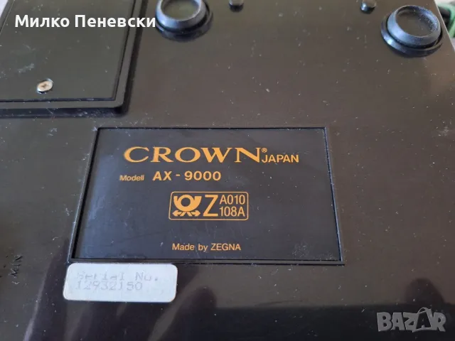  CROWN model AX 9000  made in JAPAN  , снимка 5 - Ресийвъри, усилватели, смесителни пултове - 50398632