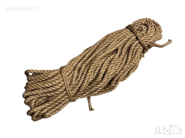 Въже конопено ФИНА ОПЛЕТКА Ф 12 мм / 50 метра - подходящо за декорация