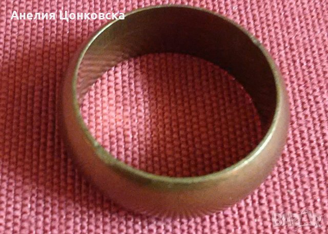 Старинен масивен пръстен халка позлатен 5 гр.
