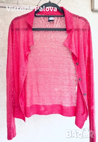 Ленена жилетка GLÜCKSFALL цвят фуксия, снимка 2 - Жилетки - 52978421