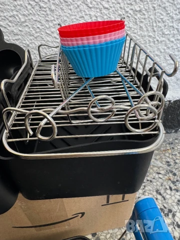 Комплект 15 в 1 Силиконови Форми за Фритюрник с Горещ Въздух, Еър Фрайър, Чашки, Форми, Тава, Щипка!, снимка 6 - Форми - 50578567