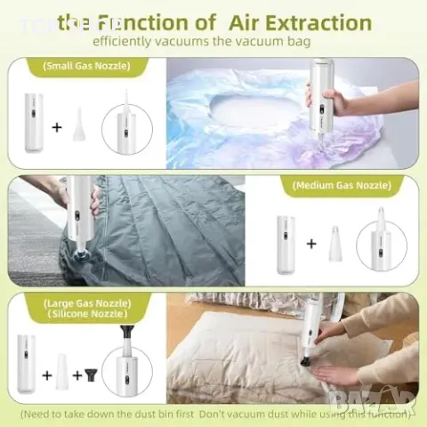 Нова Мощна Безжична Прахосмукачка Chuboor 6 в 1 с LED и Двойно Засмукване, снимка 4 - Други стоки за дома - 49443977