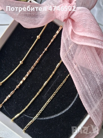 позлатени със 14 карата злато гривни, снимка 4 - Колиета, медальони, синджири - 53595579