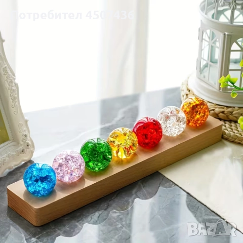 7 бр. Цветни кристални топки с леден крак, креативни занаяти, подходящи за спалня,кухня,всекидневна, снимка 6 - Декорация за дома - 52827486