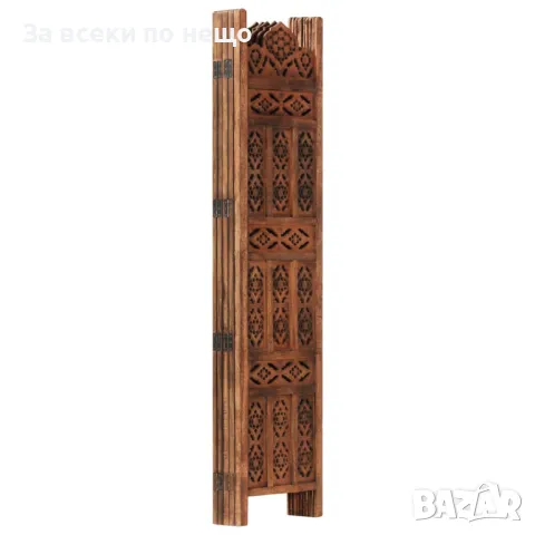Ръчно Резбован Параван 5 Панела Кафяв 200x165 См Манго Масив Код P497, снимка 6 - Паравани - 50263247