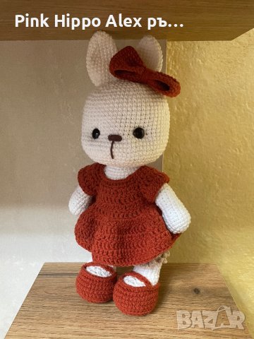 Плетена играчка зайче амигуруми , снимка 3 - Плюшени играчки - 43713003