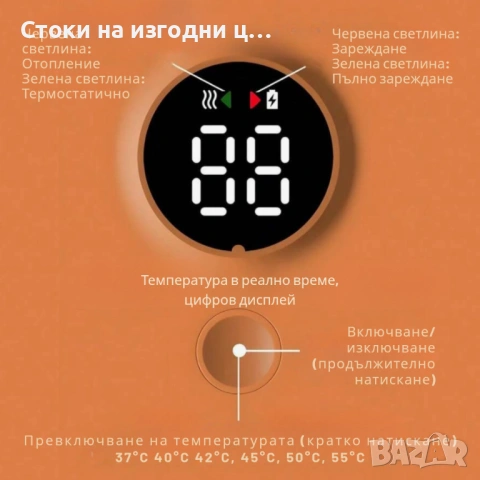 Безжичен подгревател за бебешко шише с дисплей и 6 температурни степени., снимка 5 - Прибори, съдове, шишета и биберони - 53245341