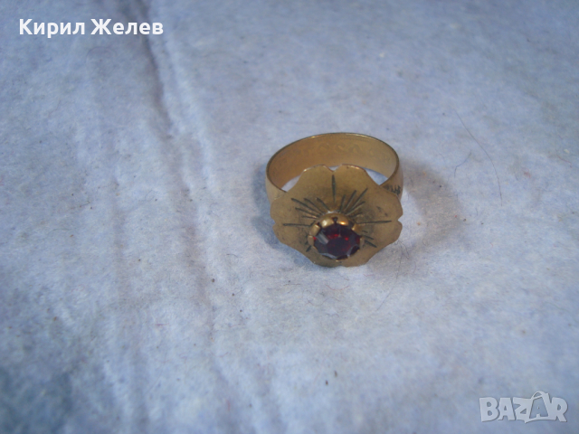СТАРИНЕН БРОНЗОВ ПРЪСТЕН ЦВЕТЕ РЪЧНИ ОРНАМЕНТИс ЮВЕЛИРНО ФАСЕТИРАН ГРАНАТ МАЙСТОРСКА ИЗРАБОТКА 15117, снимка 11 - Антикварни и старинни предмети - 36422426