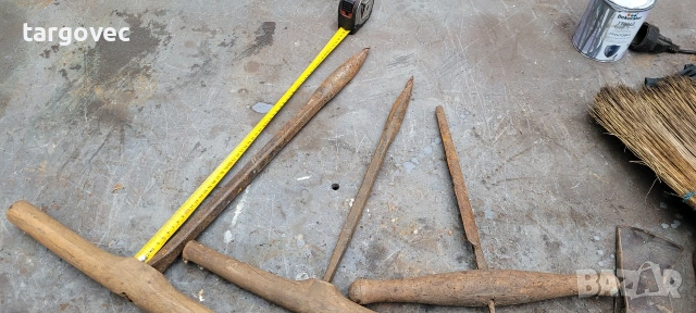 комплект от три броя дърводелски свредла ръчни старинни