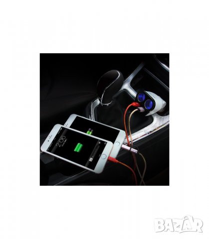 Волтметър в разклонител за запалка с 2 гнезда и 2бр. USB - код Т22, снимка 2 - Аксесоари и консумативи - 26969777