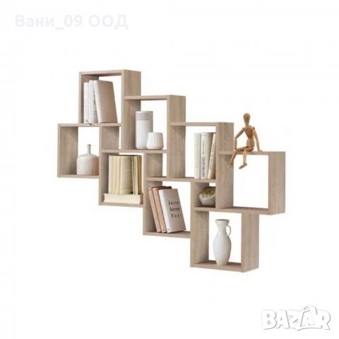 Красива стенна етажерка с 11 рафта-2 цвята, снимка 4 - Етажерки - 32404290