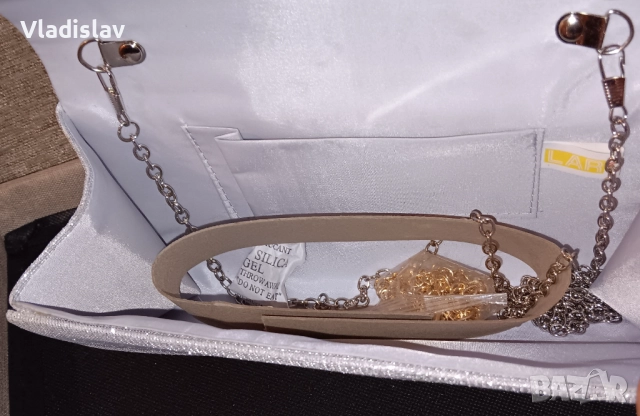 Сребърна чанта Larcenciel, брокатена дамска чанта, снимка 5 - Чанти - 52160142