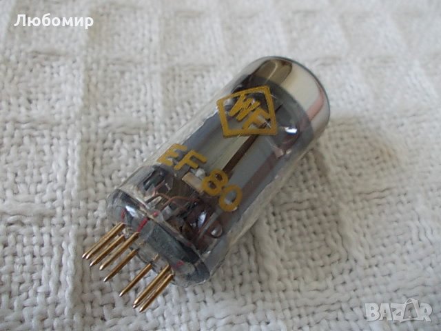 Радиолампа EF80 WF gold pins, снимка 1 - Друга електроника - 33179490