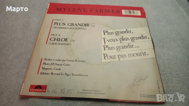 Малки грамофонни плочи френски за франкофони – Eric Chargen, Raymond Devos, Mylene Farmer и др, снимка 8 - Грамофонни плочи - 43983643