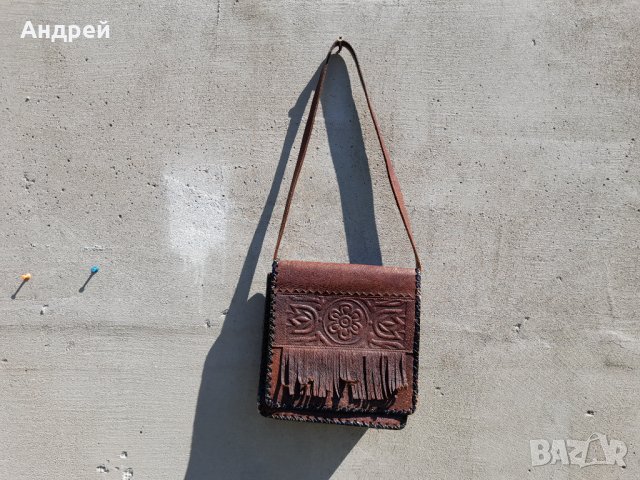 Стара дамска кожена чанта #9, снимка 1 - Антикварни и старинни предмети - 36812832