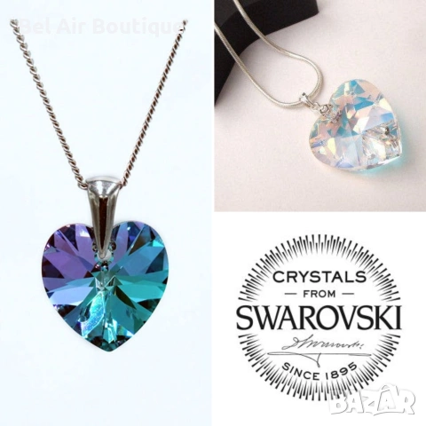 Комплект колие и обеци Swarovski, бижута с кристали Сваровски
