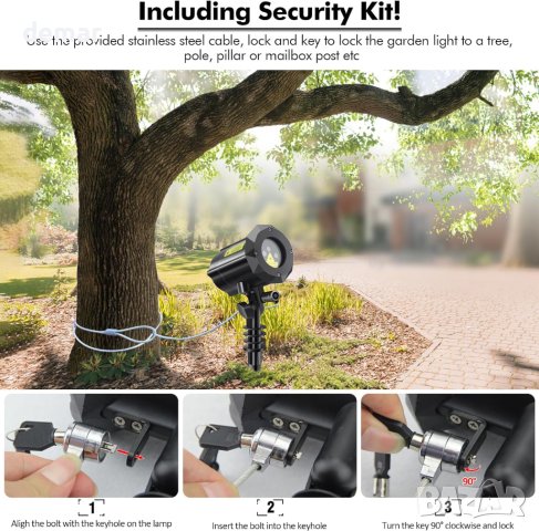 Проектор за коледни светлини Dalanpa с 8 шарки, 3 цвята, снимка 7 - Декорация за дома - 43119399