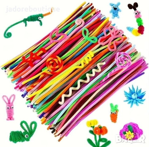 50 бр Пухени телени пръчки за декорация - микс цветове