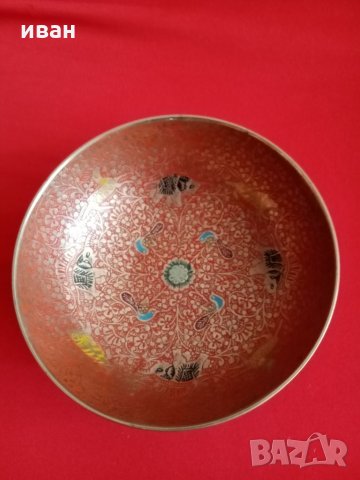 Индийска месингова купа, снимка 2 - Антикварни и старинни предмети - 35553414