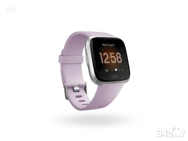 Висок Клас Умен НОВ Часовник Smartwatch Fitbit Versa, Лилав Смарт Дамски Кожен, снимка 3 - Смарт гривни - 49439367