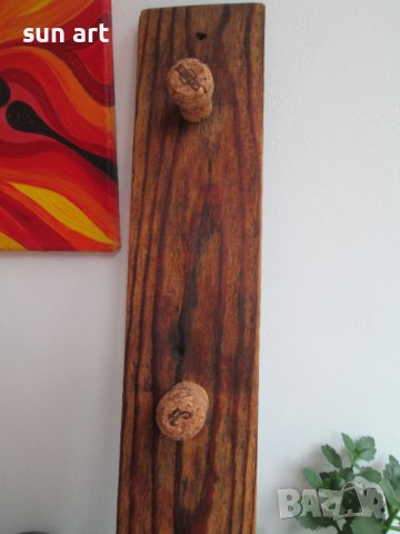 дървена закачалка с тапи от шампанско, снимка 3 - Закачалки - 37340623