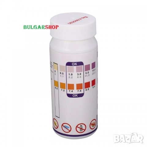 PH, Бром и Хлор Индикаторни ленти - 50 броя в пакет, снимка 3 - Други стоки за дома - 26907173