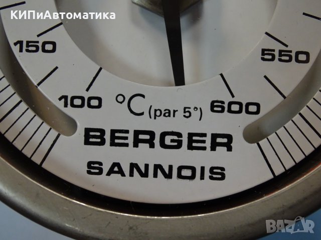 биметален термометър Berger Sannois ф115mm, +100/+600°C, L-250mm, снимка 3 - Резервни части за машини - 37082562