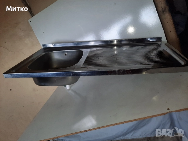 Мивка от неръждавейка хром алпака с десен плот, снимка 7 - Мивки - 52534884