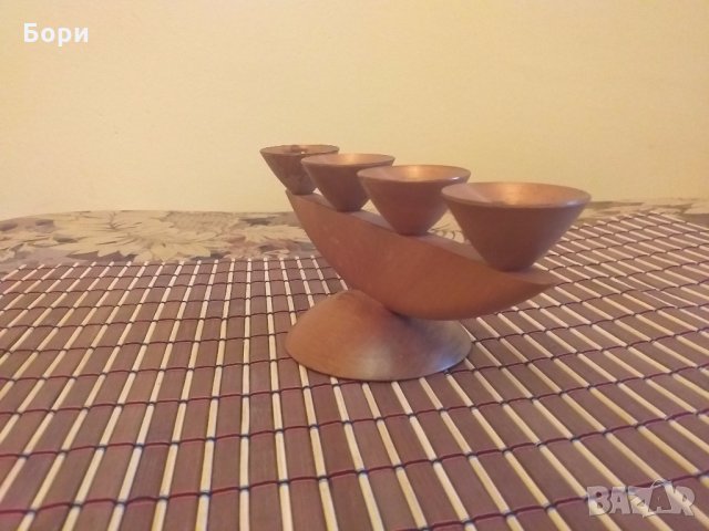 Дървен свещник за 4бр свещи, снимка 3 - Декорация за дома - 28149197