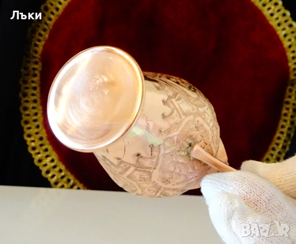 Медна каничка за ракия Isfahan Qalamzani. , снимка 10 - Антикварни и старинни предмети - 51937596