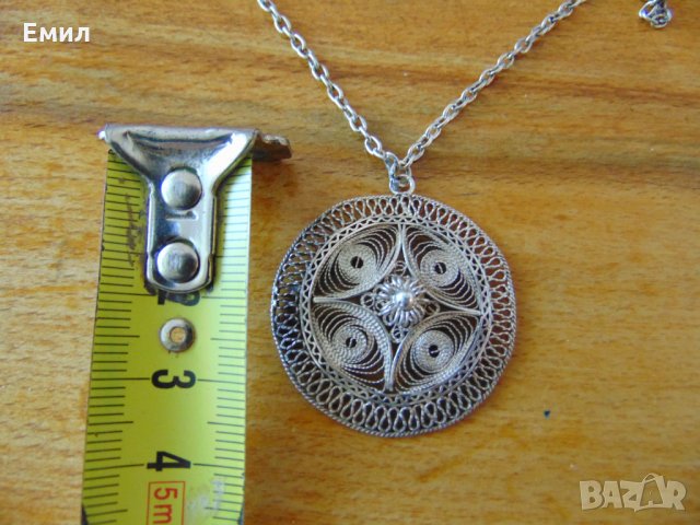 Стар сребърен медальон филигран, снимка 4 - Колекции - 26882153