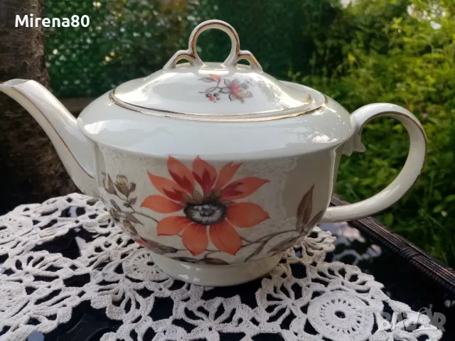 Немски антикварен сервиз за чай, снимка 3 - Антикварни и старинни предмети - 50398505