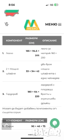 Гардероб, спалня - Спален комплект , снимка 6 - Спални и легла - 52908461