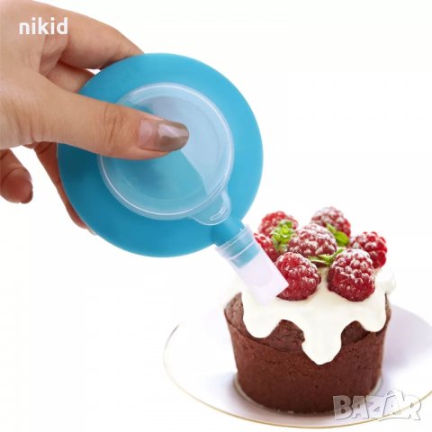 Дозатор шприц сет за Макарон пош с 4 накрайника приставки и сосове силиконов декорация и украса, снимка 3 - Други - 17685040