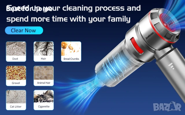Ръчна безжична прахосмукачка за кола: 16000Pa мощни мини ръчни прахосмукачки , снимка 12 - Прахосмукачки - 53572750