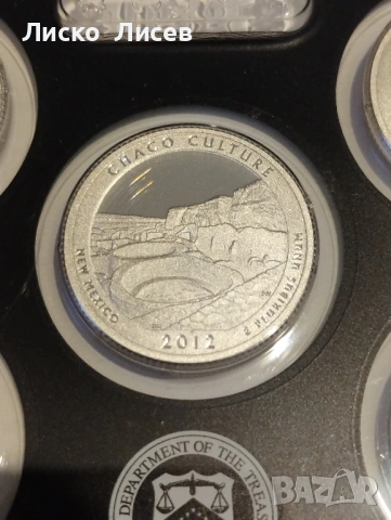 САЩ сет 5 броя 1/4 долар мат-гланц 2012г. сребро, снимка 10 - Нумизматика и бонистика - 53464969