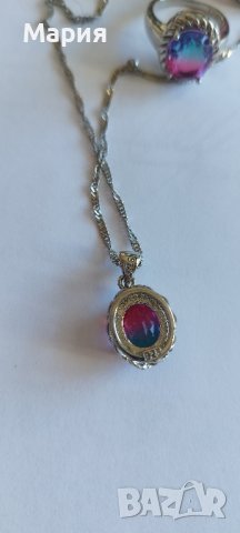 Сребърен комплект Дъга, снимка 2 - Колиета, медальони, синджири - 43169696