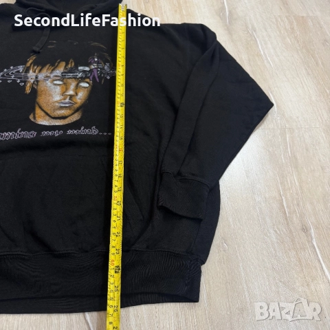 Мъжки пуловер с качулка Juice Wrld Black Roaming My Mind Rapper Hip Hop, суичър размер L, снимка 4 - Суичъри - 52571855