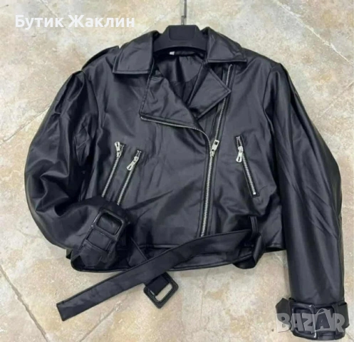 Дамско кожено байкър яке , снимка 2 - Якета - 53489556
