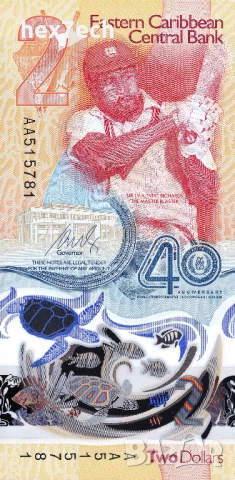 ❤️ ⭐ Източни Кариби 2023 2 долара полимер UNC нова ⭐ ❤️, снимка 2 - Нумизматика и бонистика - 52886391