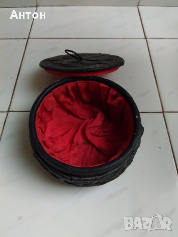 Стара кожена кутия за бижута., снимка 3 - Антикварни и старинни предмети - 26773407