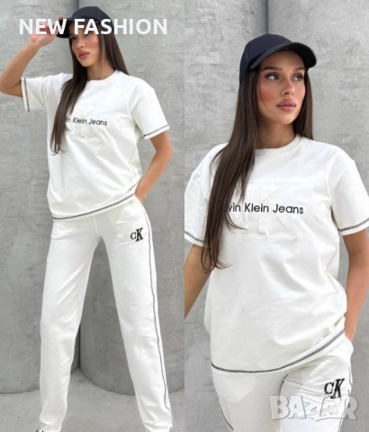 Дамски Памучни Комплекти- лого Бродирано ✨ CALVIN KLEIN , снимка 5 - Комплекти - 52323435