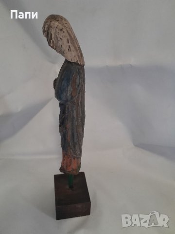 Дървена скулптура на Богородица от 19-ти век., снимка 3 - Антикварни и старинни предмети - 37378736