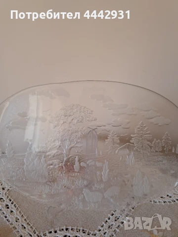 Стъклено плато, снимка 4 - Чинии - 51421307