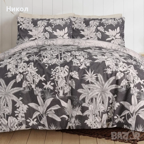 Комплект Sleepdown Tropical Monkey Black Natural, двулицев, Super King (260x200 см) , снимка 7 - Спално бельо - 53143656