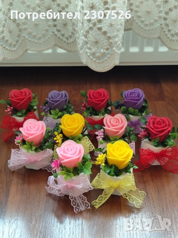 Глицеринови цветя, снимка 3 - Изкуствени цветя - 53318749