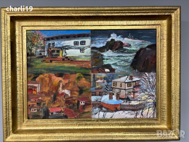 Красива рамкирана картина Г. Витанов , снимка 2 - Картини - 43642737