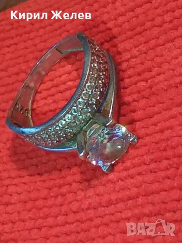 ПРЕКРАСЕН СКЪПОЦЕНЕН СРЕБЪРЕН ПРЪСТЕН СРЕБРО 925 с ГОЛЯМ БЛЕСТЯЩ ЦИРКОН и МНОГО МАЛКИ ЦИРКОНИ 305665, снимка 15 - Пръстени - 49981849